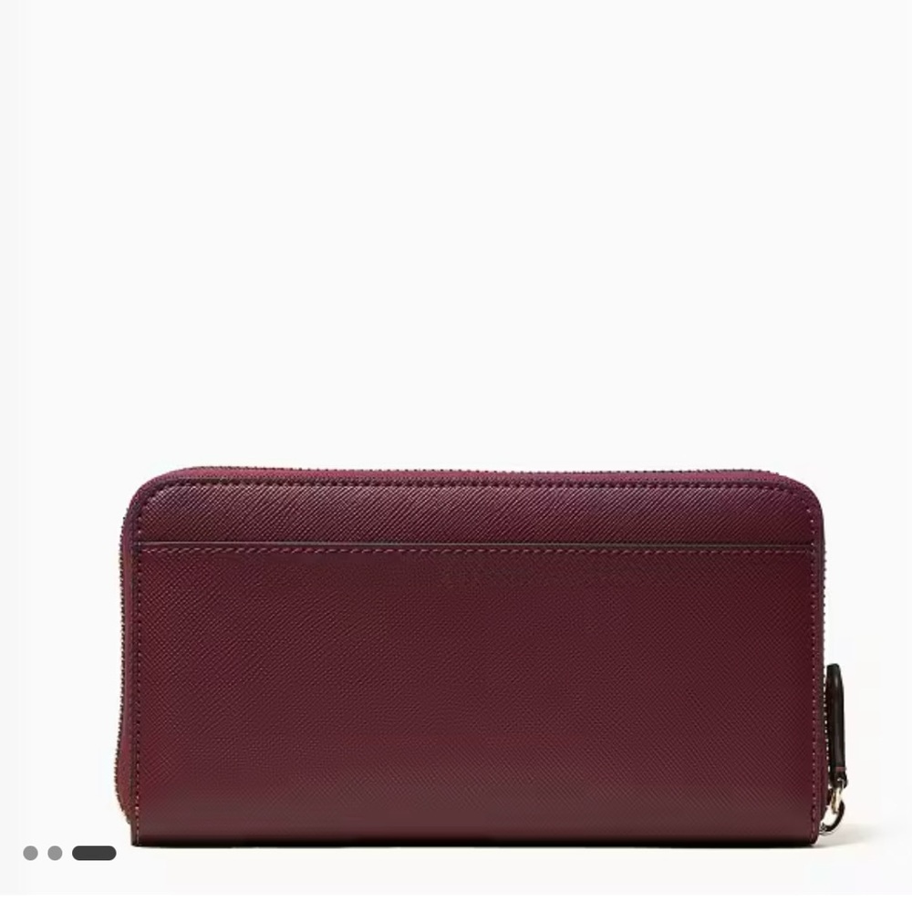 Kate Spade NY Brynn Large Continental Burgandy Zip Around Wallet EUC - Picture 3 of 7
